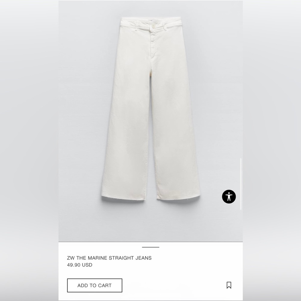 High rise, wide leg white jeans. New with tags, never worn.